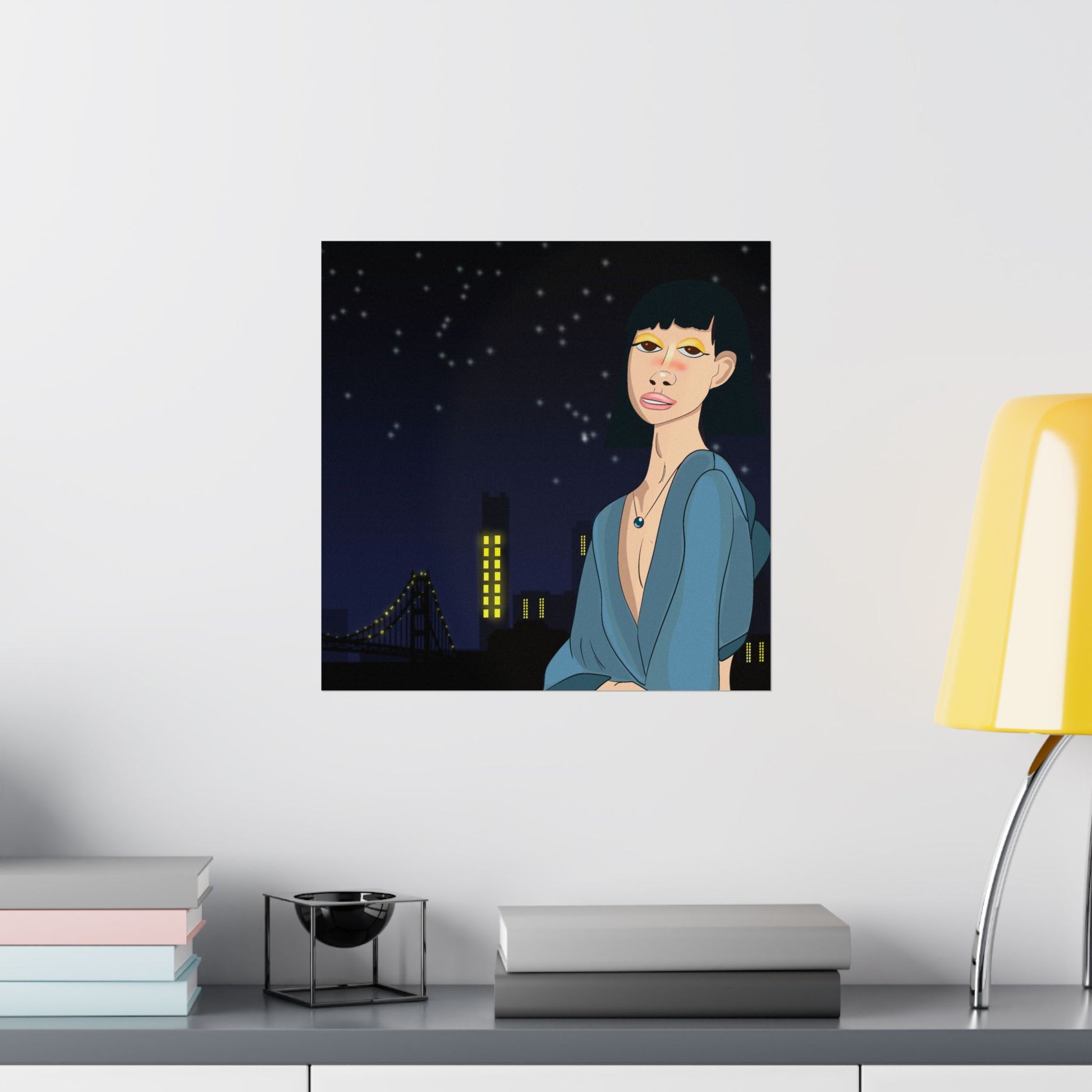 Take This Pic for Me (Poster) - A matte horizontal art poster that captures a quiet, late-night city mood (View 25)