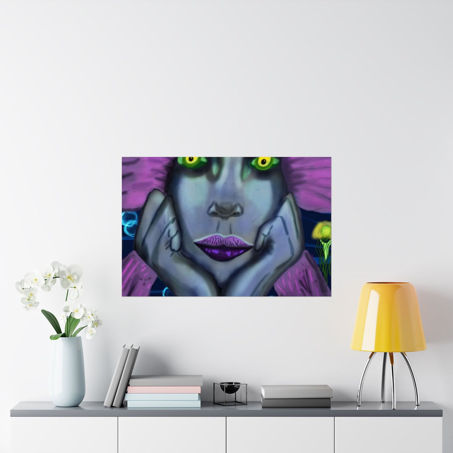 Siren (Poster) - A matte horizontal art poster that pulls you into a moody, neon-drenched scene (View 21)