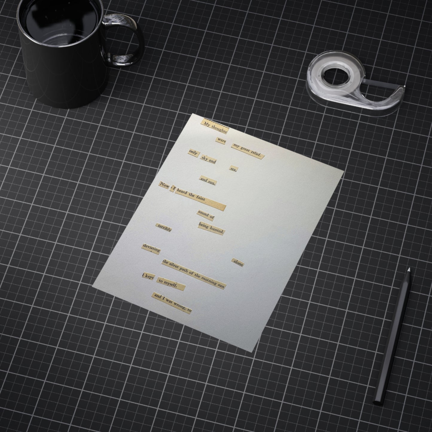 Minimalist Poetry Print — Found Text Collage Unframed Art (Paper products) - An unframed art print that reads like a quiet scrap of found poetry (View 11)