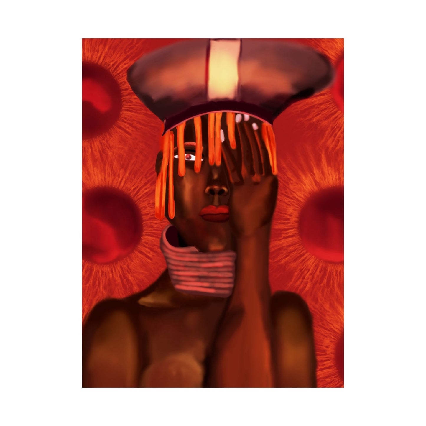 Monarch of Red Clay (Poster) - This matte vertical poster brings bold, contemporary portraiture into the home with rich, museum-quality color and te... (View 3)