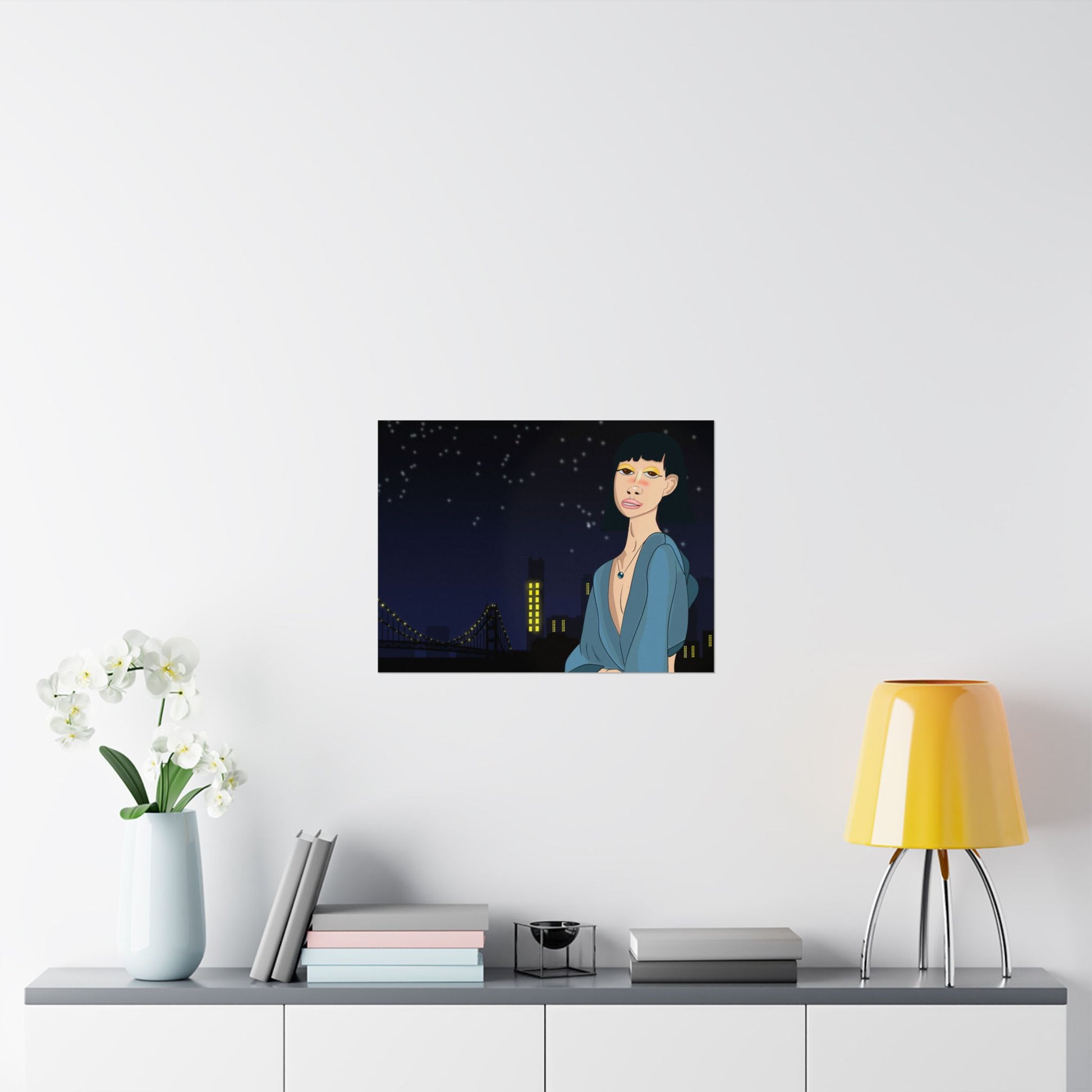 Take This Pic for Me (Poster) - A matte horizontal art poster that captures a quiet, late-night city mood (View 19)