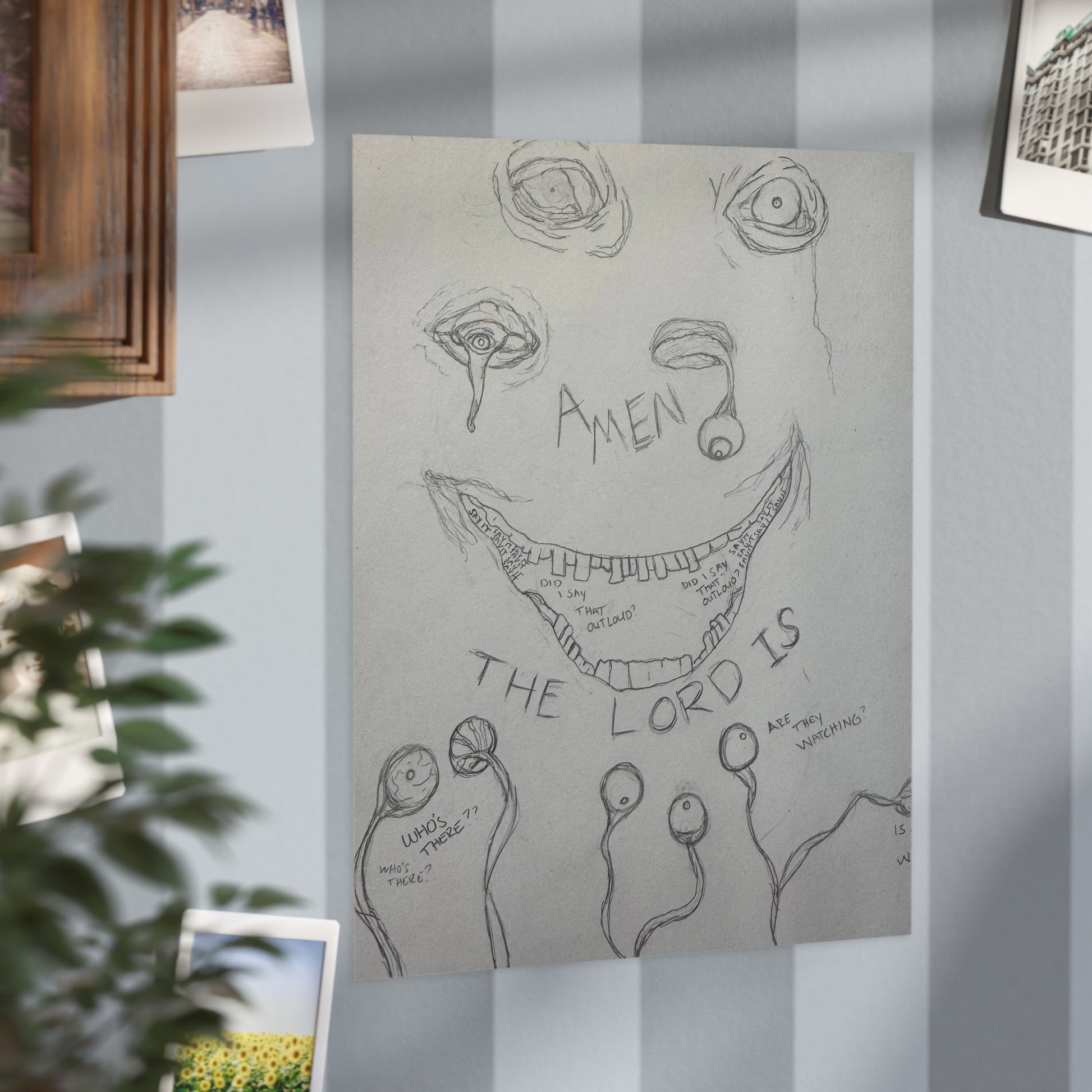 Omniscience (Paper products) - A moody, hand-drawn unframed print that carries a raw, sketchbook energy (View 16)