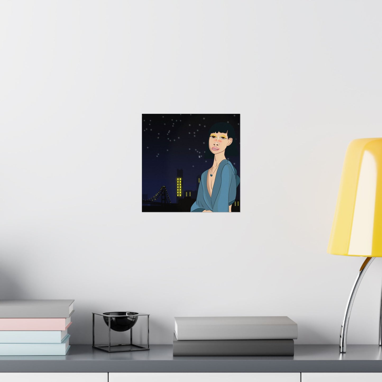 Take This Pic for Me (Poster) - A matte horizontal art poster that captures a quiet, late-night city mood (View 22)