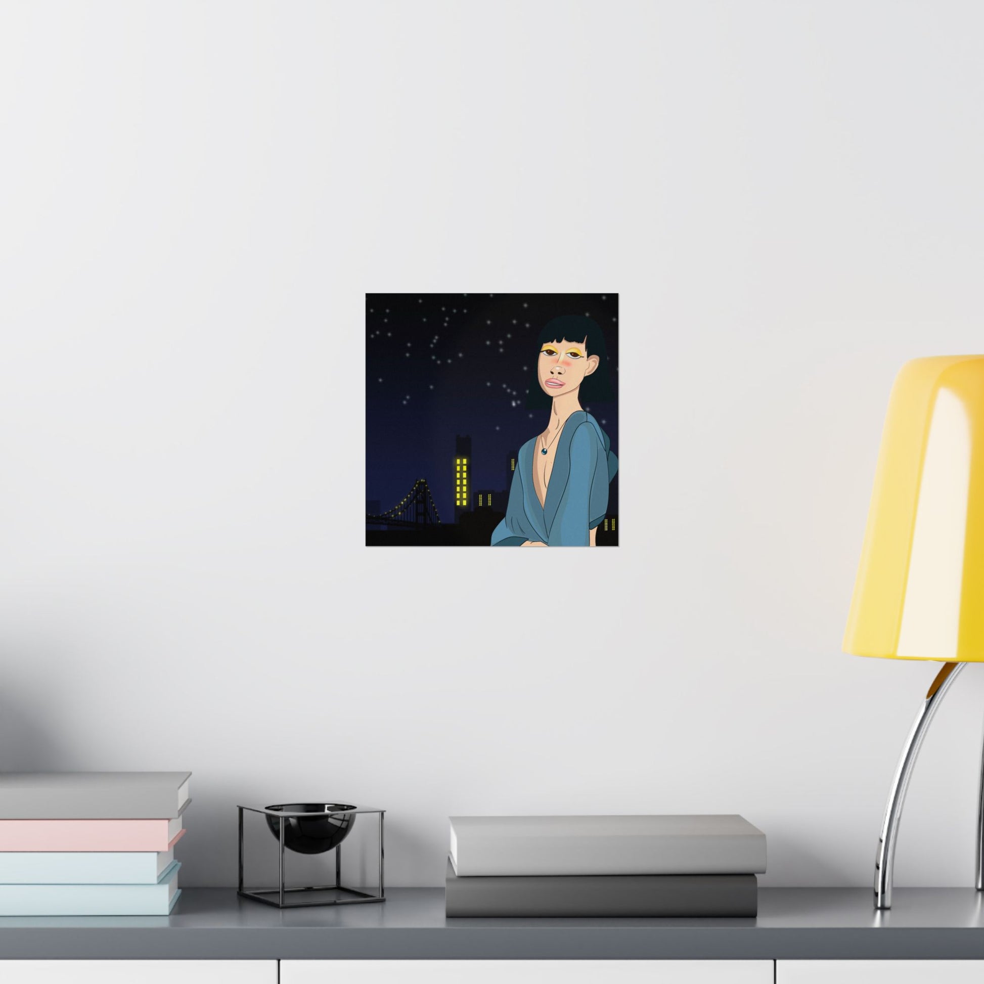 Take This Pic for Me (Poster) - A matte horizontal art poster that captures a quiet, late-night city mood (View 22)