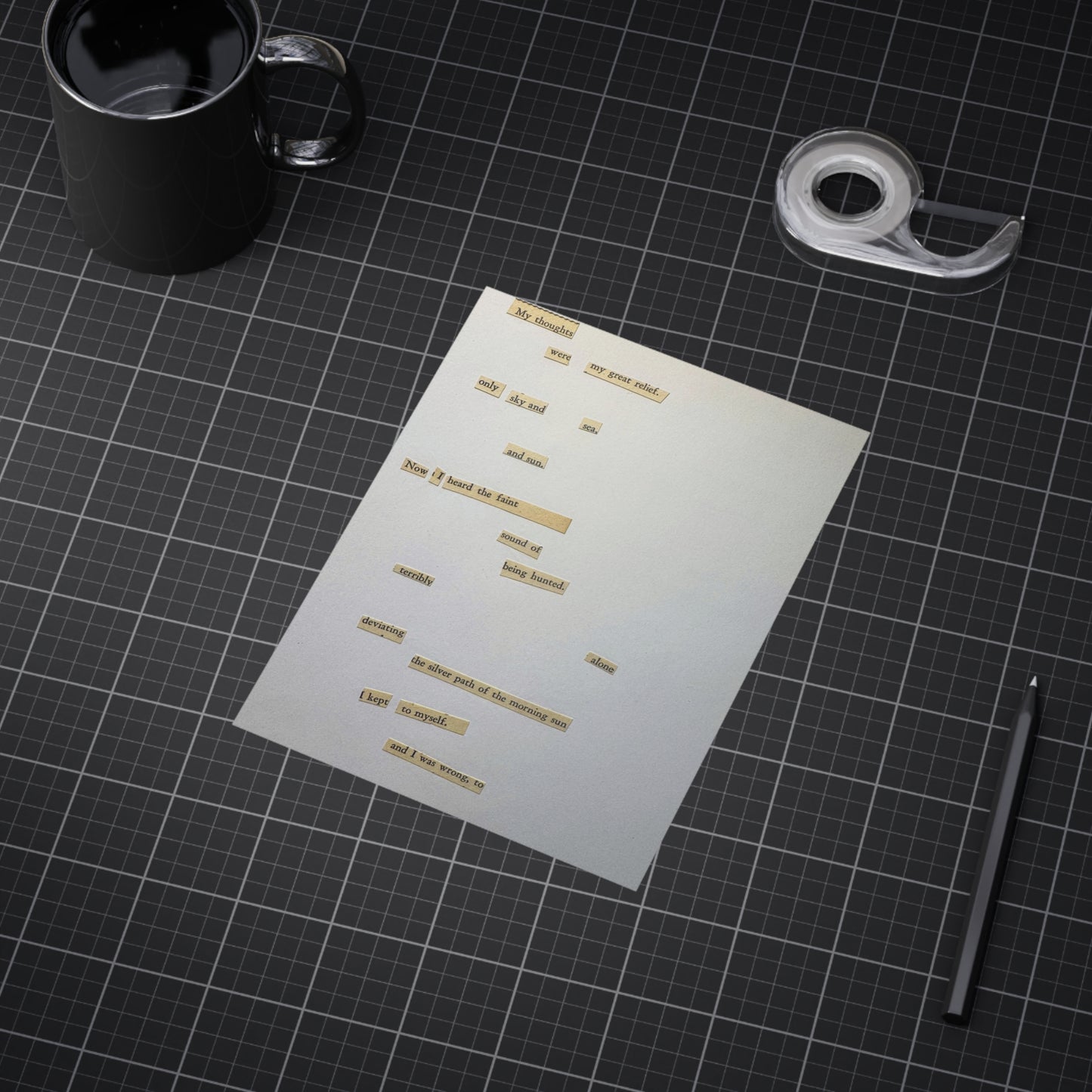 Minimalist Poetry Print — Found Text Collage Unframed Art (Paper products) - An unframed art print that reads like a quiet scrap of found poetry (View 19)