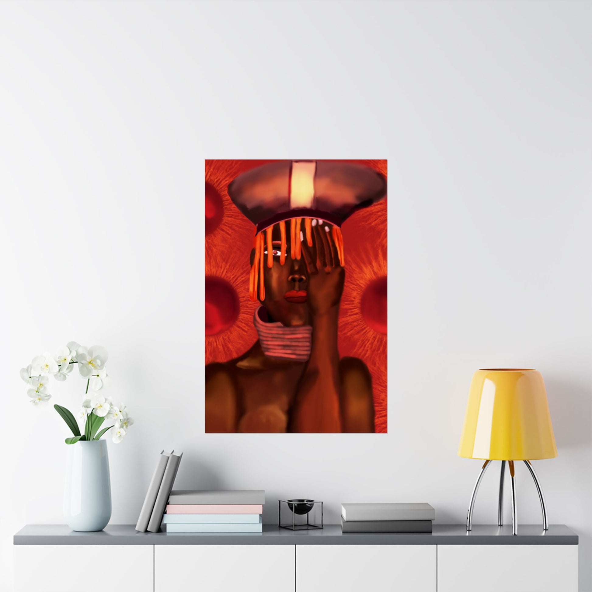 Monarch of Red Clay (Poster) - This matte vertical poster brings bold, contemporary portraiture into the home with rich, museum-quality color and te... (View 20)