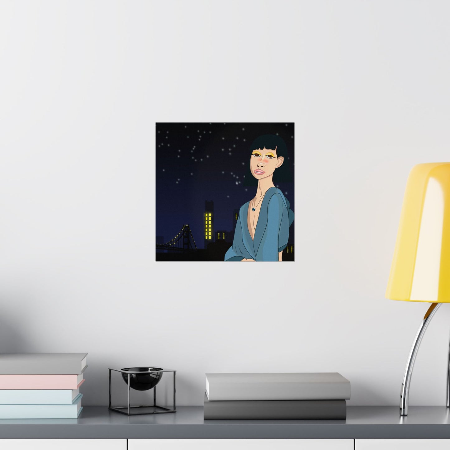 Take This Pic for Me (Poster) - A matte horizontal art poster that captures a quiet, late-night city mood (View 23)