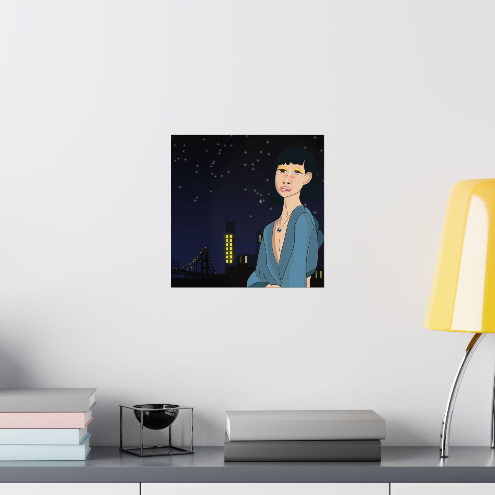 Take This Pic for Me (Poster) - A matte horizontal art poster that captures a quiet, late-night city mood (View 23)