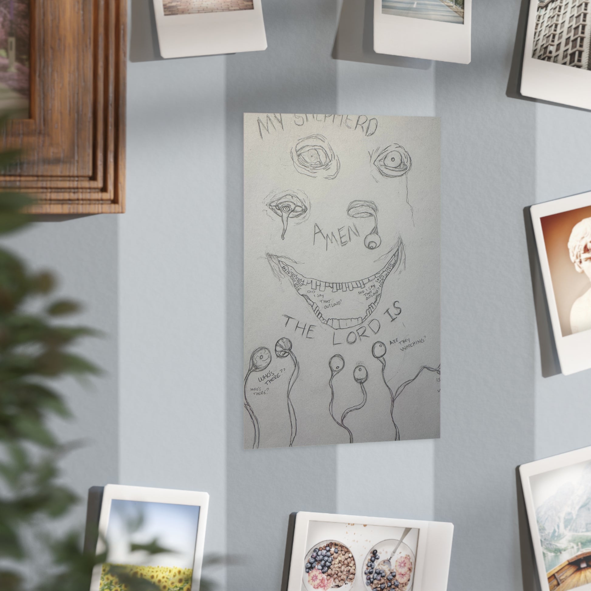 Omniscience (Paper products) - A moody, hand-drawn unframed print that carries a raw, sketchbook energy (View 26)