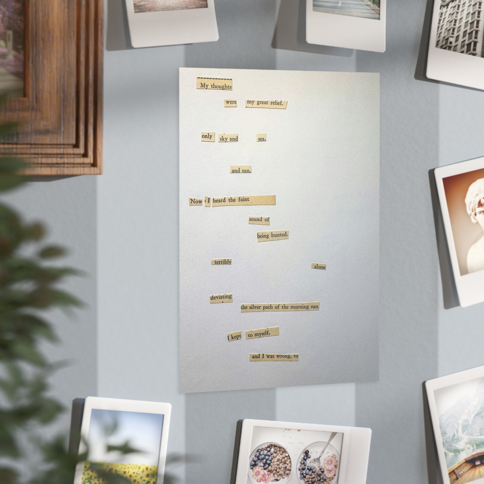Minimalist Poetry Print — Found Text Collage Unframed Art (Paper products) - An unframed art print that reads like a quiet scrap of found poetry (View 18)