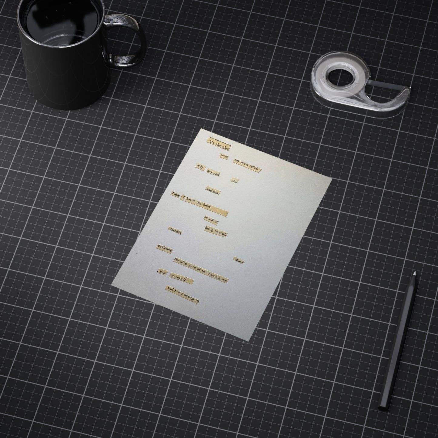 Minimalist Poetry Print — Found Text Collage Unframed Art (Paper products) - An unframed art print that reads like a quiet scrap of found poetry (View 17)