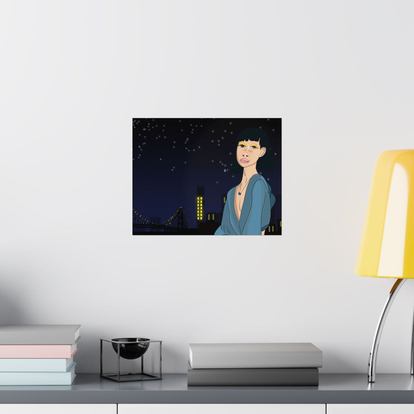 Take This Pic for Me (Poster) - A matte horizontal art poster that captures a quiet, late-night city mood (View 15)