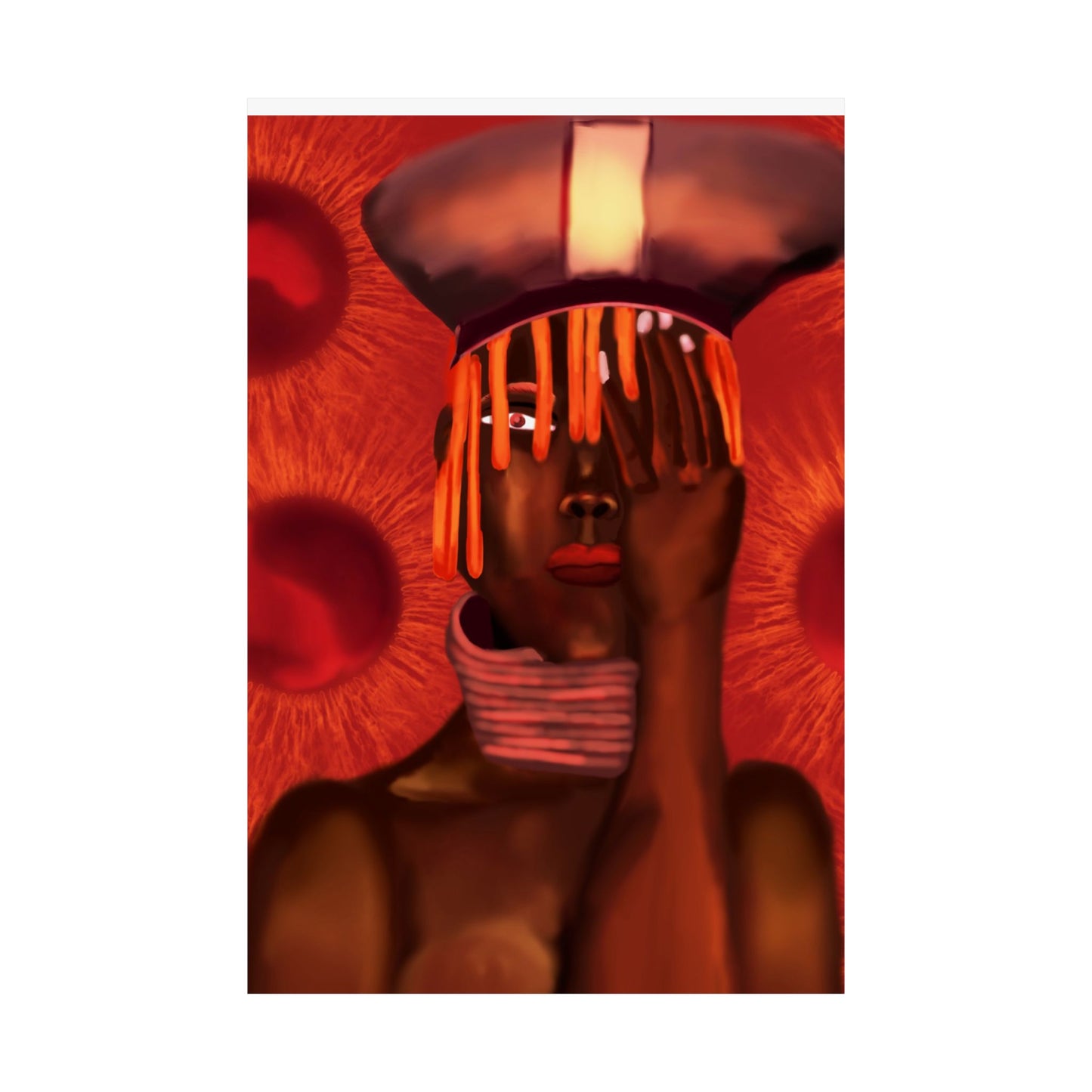Monarch of Red Clay (Poster) - This matte vertical poster brings bold, contemporary portraiture into the home with rich, museum-quality color and te... (View 7)