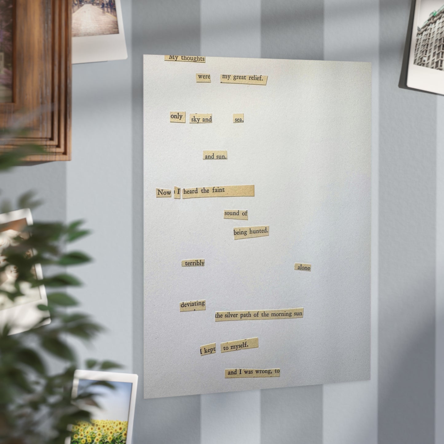 Minimalist Poetry Print — Found Text Collage Unframed Art (Paper products) - An unframed art print that reads like a quiet scrap of found poetry (View 22)