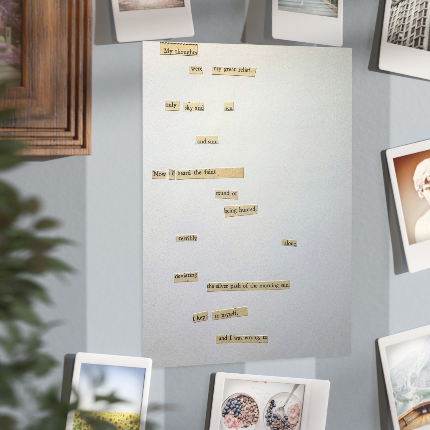 Minimalist Poetry Print — Found Text Collage Unframed Art (Paper products) - An unframed art print that reads like a quiet scrap of found poetry (View 12)