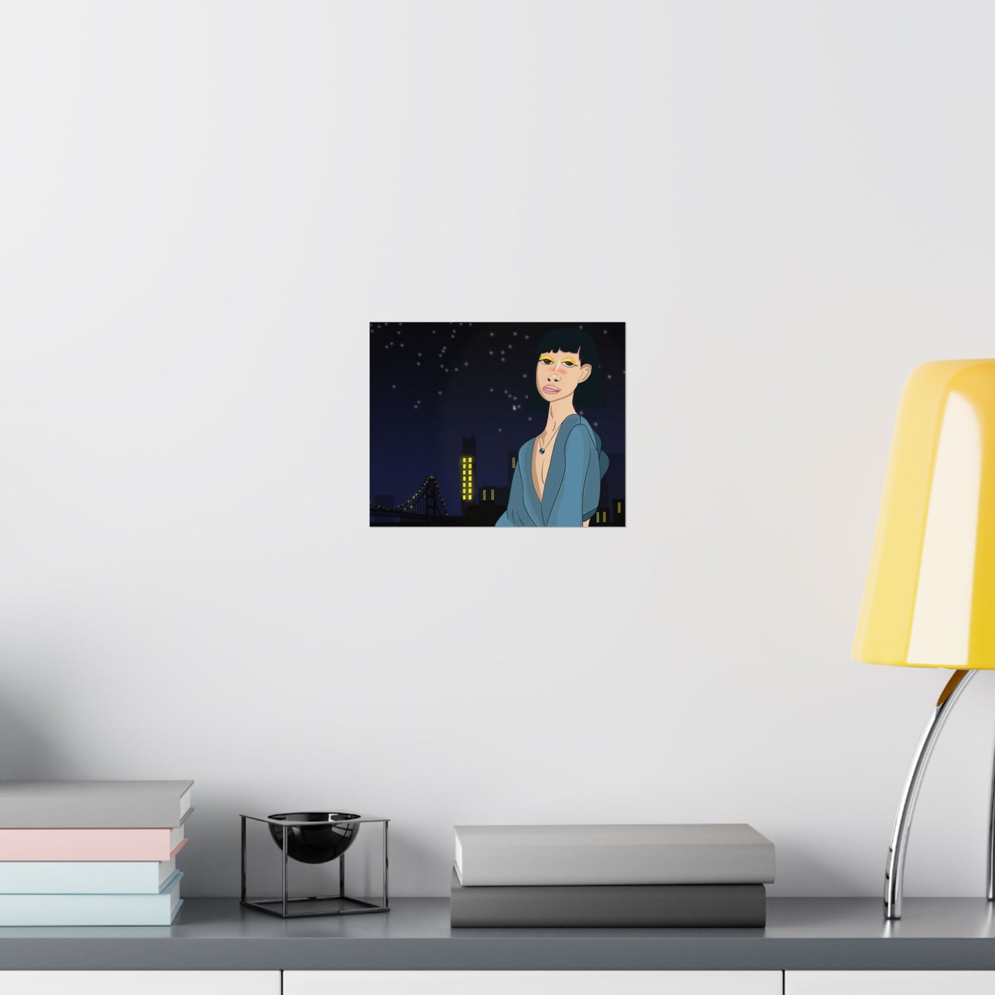 Take This Pic for Me (Poster) - A matte horizontal art poster that captures a quiet, late-night city mood (View 14)