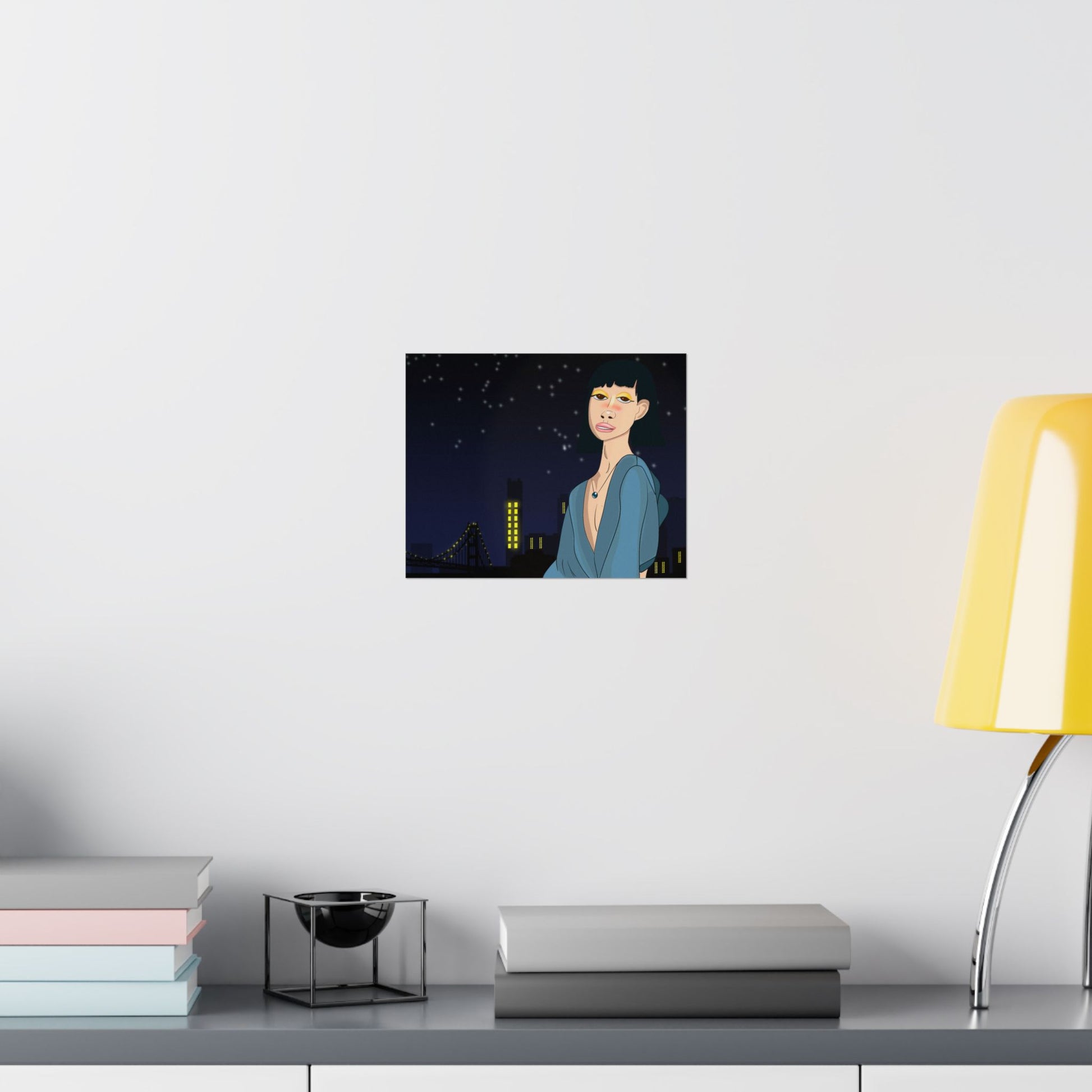 Take This Pic for Me (Poster) - A matte horizontal art poster that captures a quiet, late-night city mood (View 14)