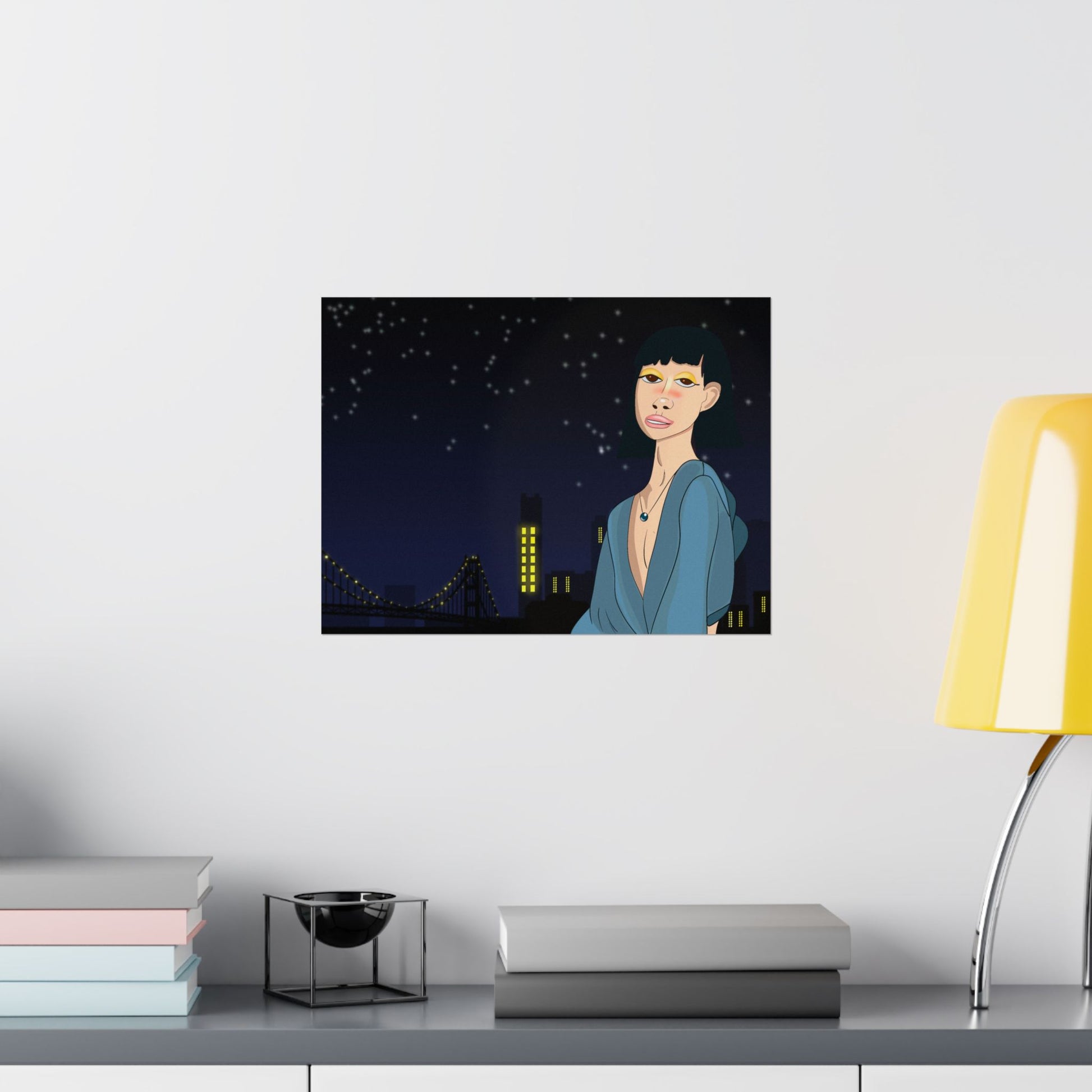 Take This Pic for Me (Poster) - A matte horizontal art poster that captures a quiet, late-night city mood (View 16)
