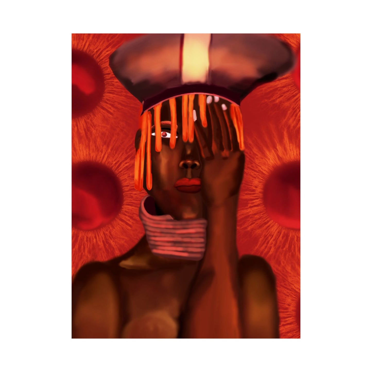 Monarch of Red Clay (Poster) - This matte vertical poster brings bold, contemporary portraiture into the home with rich, museum-quality color and te... (View 6)