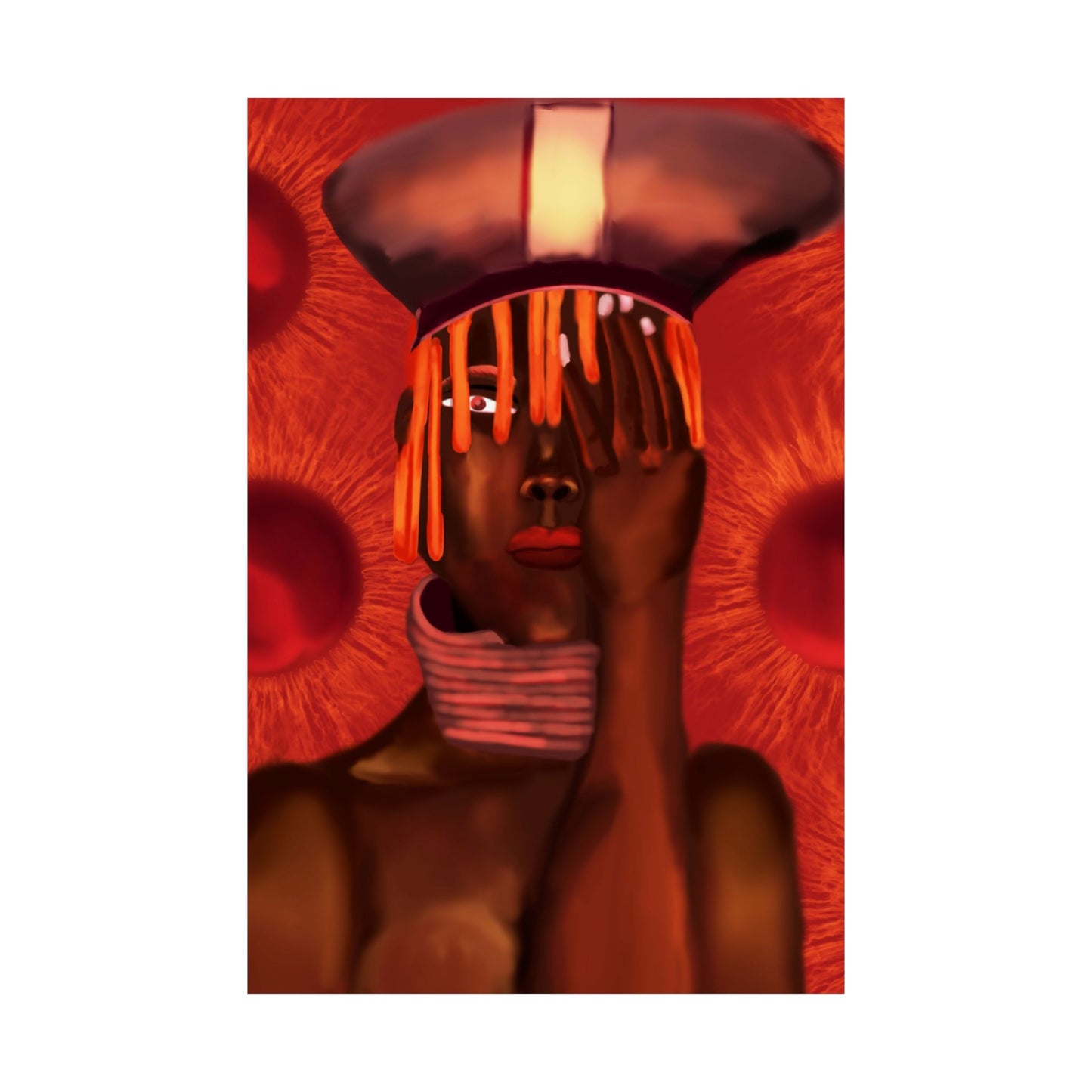 Monarch of Red Clay (Poster) - This matte vertical poster brings bold, contemporary portraiture into the home with rich, museum-quality color and te... (View 8)
