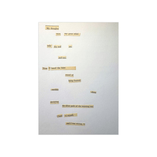 Minimalist Poetry Print — Found Text Collage Unframed Art (Paper products) - An unframed art print that reads like a quiet scrap of found poetry
