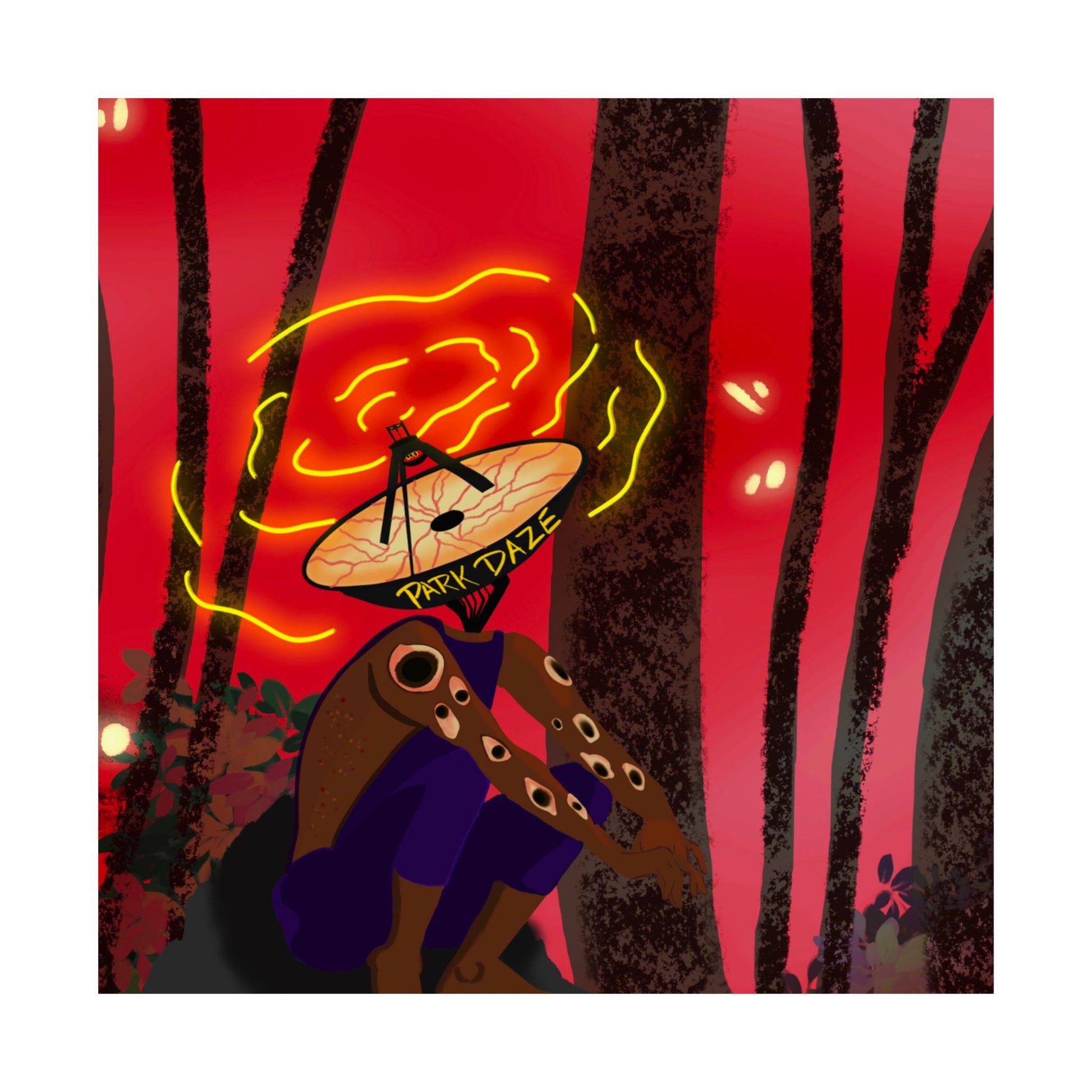 Park Daze (Poster) - A matte horizontal poster that pulls you into a neon-tinged night in the woods (View 47)