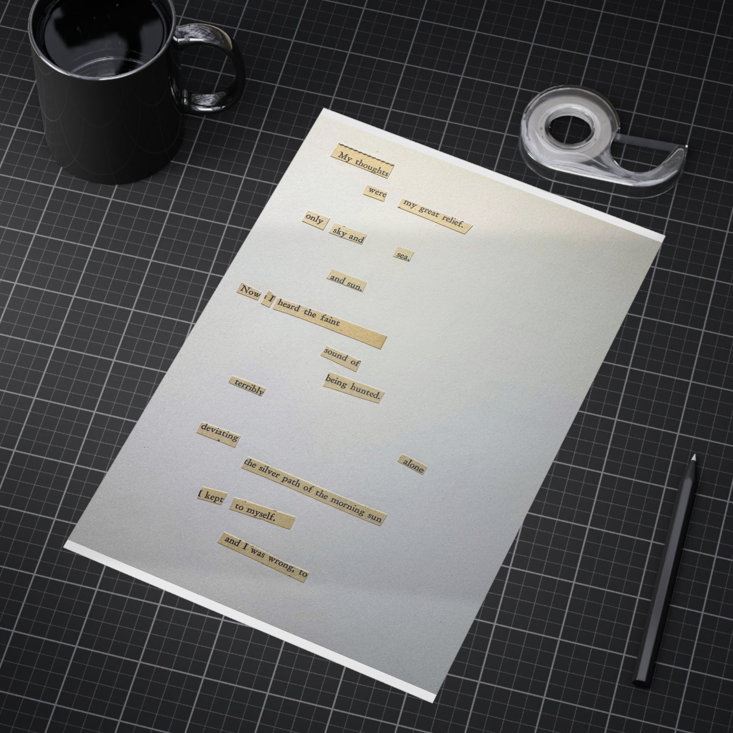 Minimalist Poetry Print — Found Text Collage Unframed Art (Paper products) - An unframed art print that reads like a quiet scrap of found poetry (View 15)