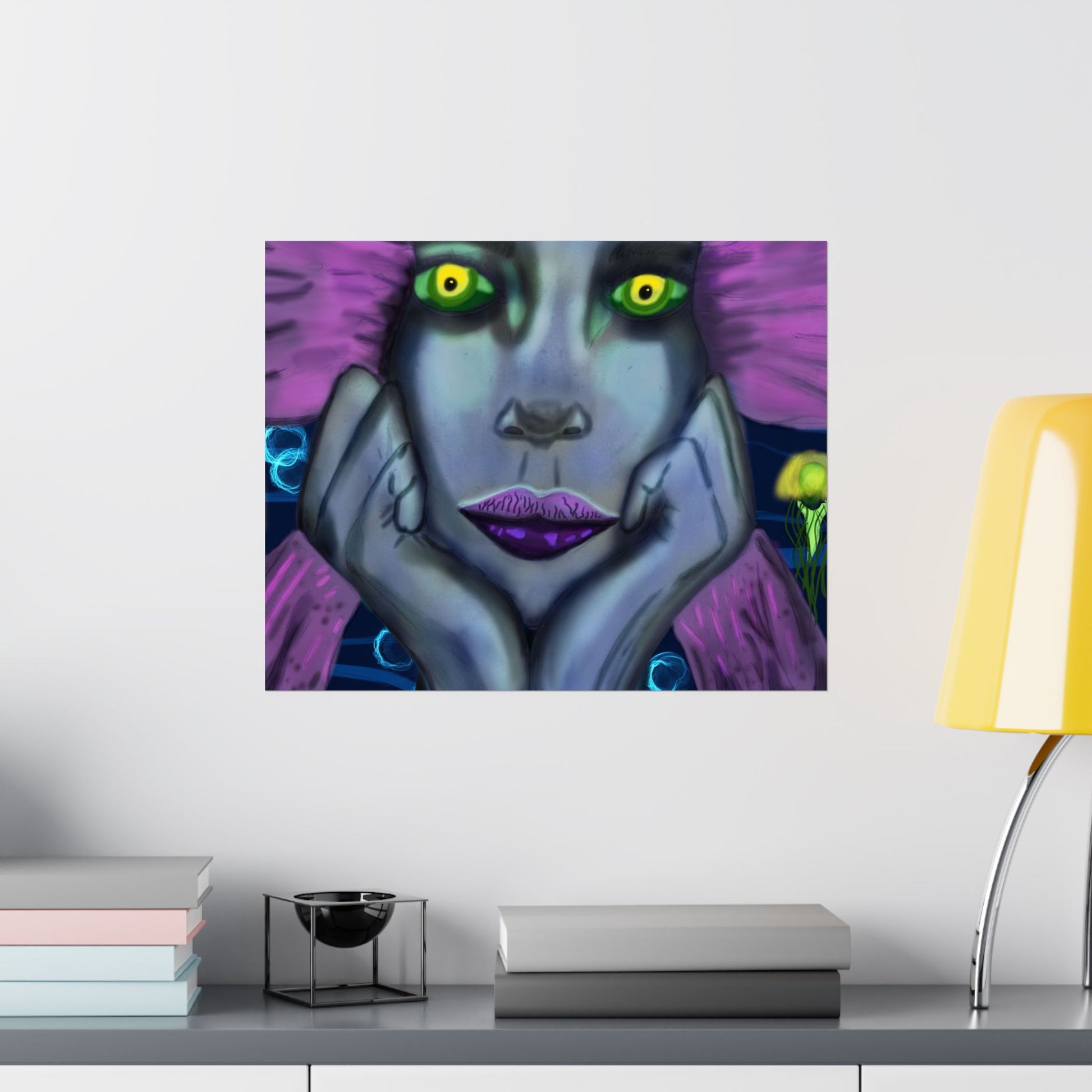 Siren (Poster) - A matte horizontal art poster that pulls you into a moody, neon-drenched scene (View 18)