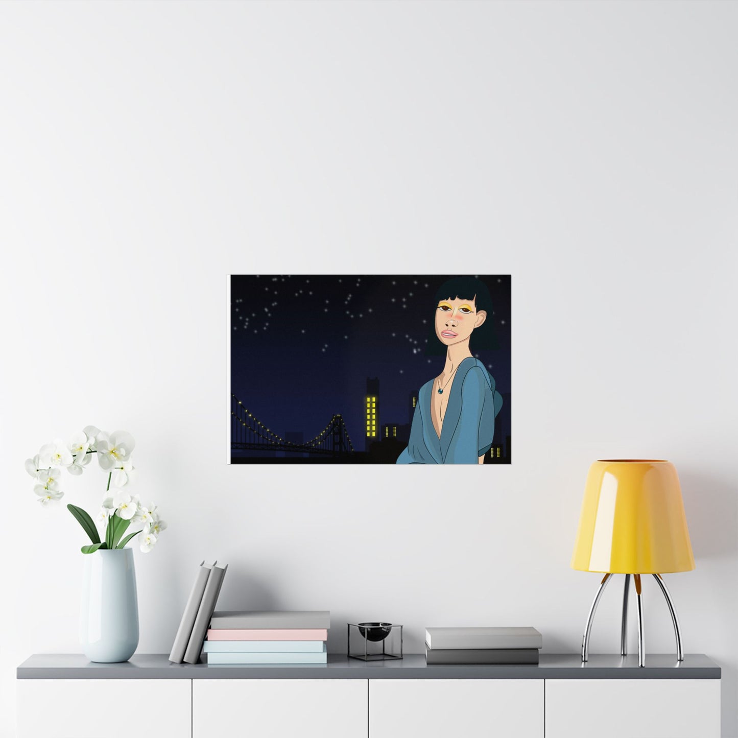 Take This Pic for Me (Poster) - A matte horizontal art poster that captures a quiet, late-night city mood (View 20)