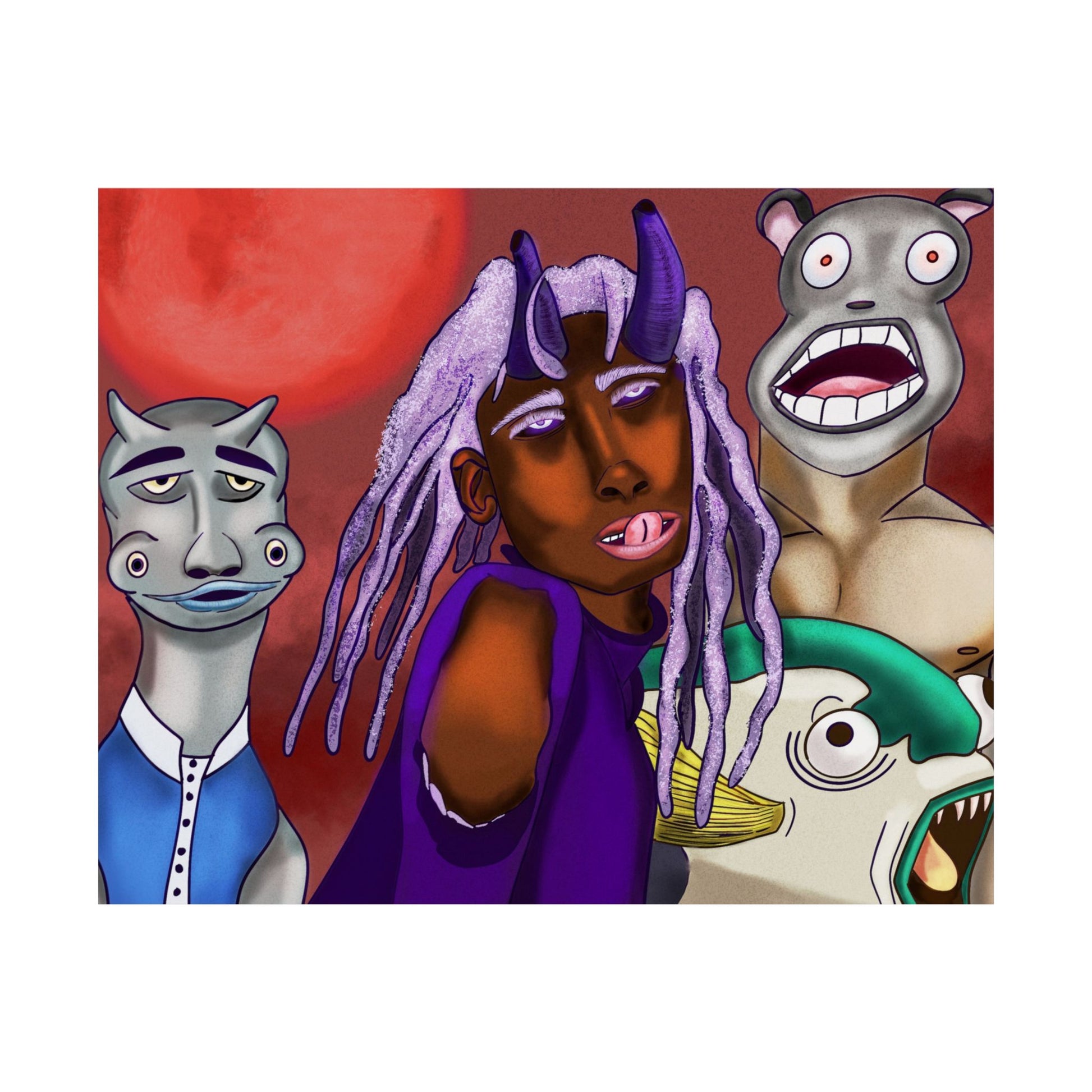 Ophelia and the Gang (Poster) - A bold, matte horizontal poster that brings raw, surreal energy to any indoor wall (View 14)