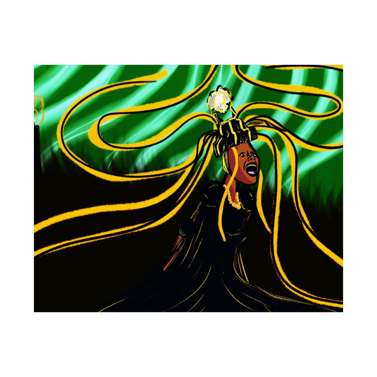 Wailing Oracle (Poster) - This matte horizontal poster brings bold, cinematic energy to any indoor space