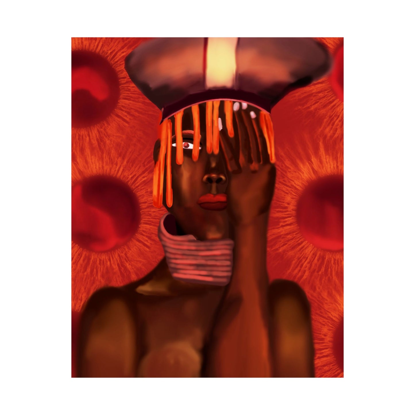 Monarch of Red Clay (Poster) - This matte vertical poster brings bold, contemporary portraiture into the home with rich, museum-quality color and te... (View 5)